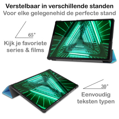 Lenovo Tab M10 FHD Plus 2nd Gen Trifold Bookcase Hoes - Lichtblauw