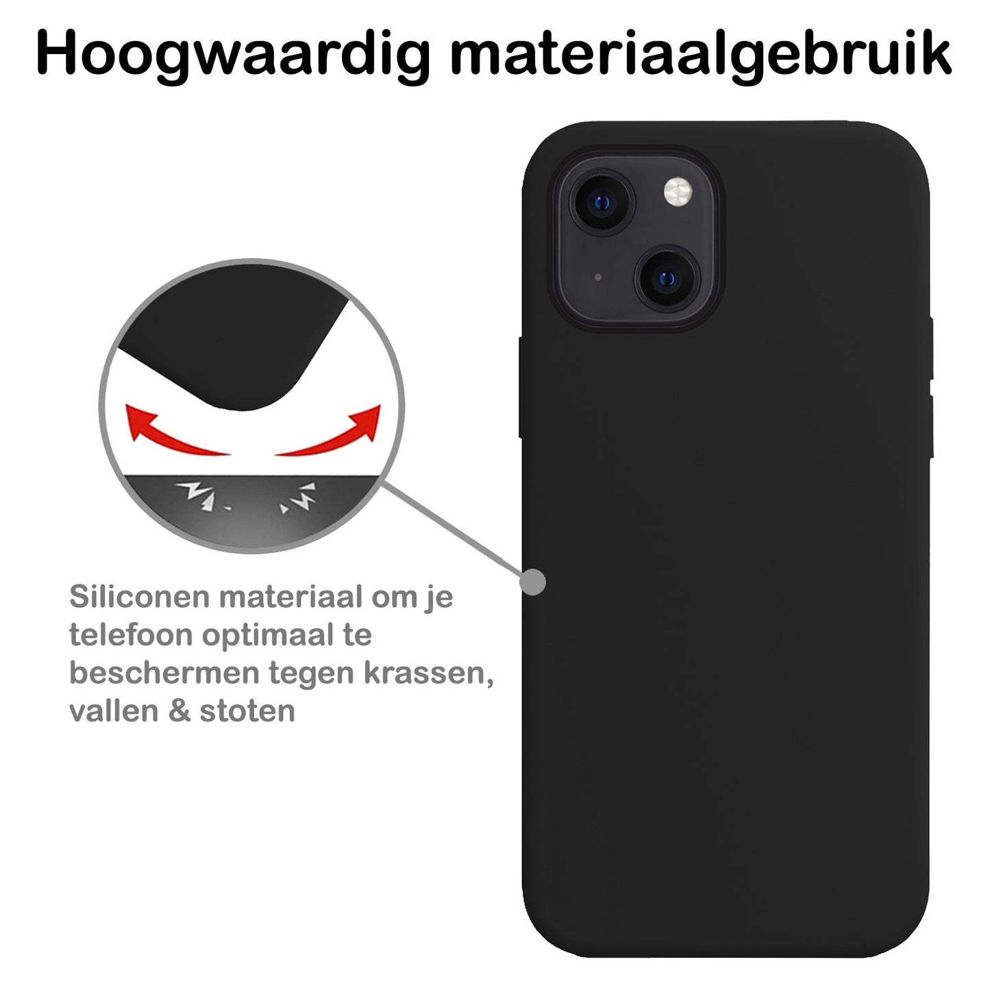 iPhone 14 Hoesje Siliconen - Zwart