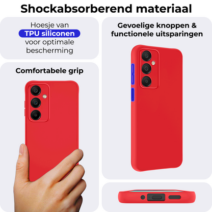 Samsung A16 Hoesje Siliconen Backcover Lichtgewicht - Rood