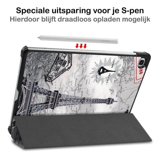 Samsung Galaxy Tab S6 Lite Hoesje Book Case - Eiffeltoren