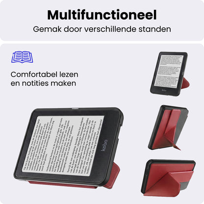 Kobo Nia Trifold Bookcase Hoes - Donkerrood