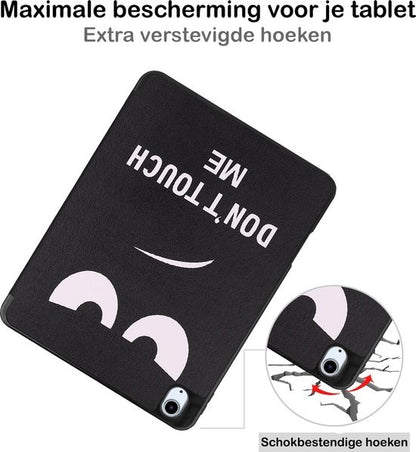 iPad Air 2020 Trifold Bookcase Hoes met Penhouder voor Apple Pen - Don't Touch Me