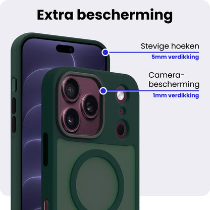 iPhone 18 Pro Hoesje Geschikt voor Magsafe Backcover Shockproof - Donkergroen
