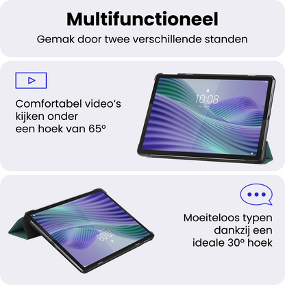Lenovo Tab 10.1 Trifold Bookcase Hoes - Donkergroen