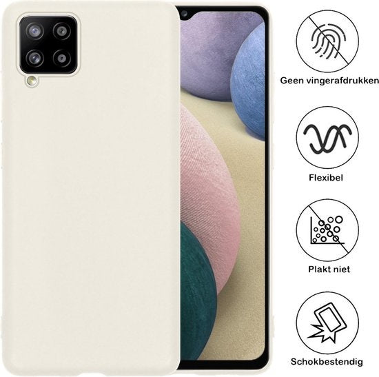 Samsung A12 Hoesje Siliconen - Wit