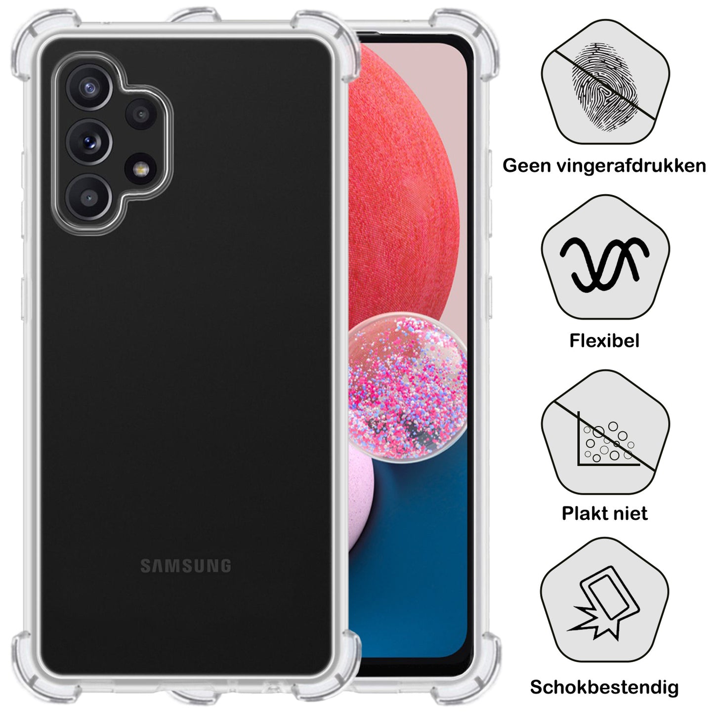 Samsung A13 4G Hoesje Shock Proof Siliconen - Transparant