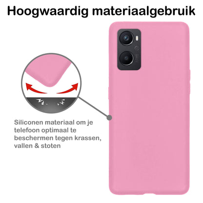 OPPO A96 Hoesje Siliconen - Lichtroze