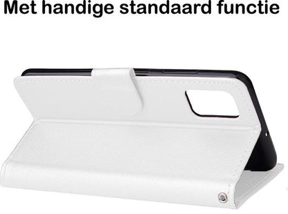 Samsung A41 Hoesje Bookcase Cover met Kaarthouder - Wit