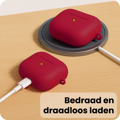 AirPods Pro 3 Hoesje Siliconen Krasbestendig - Wijnrood