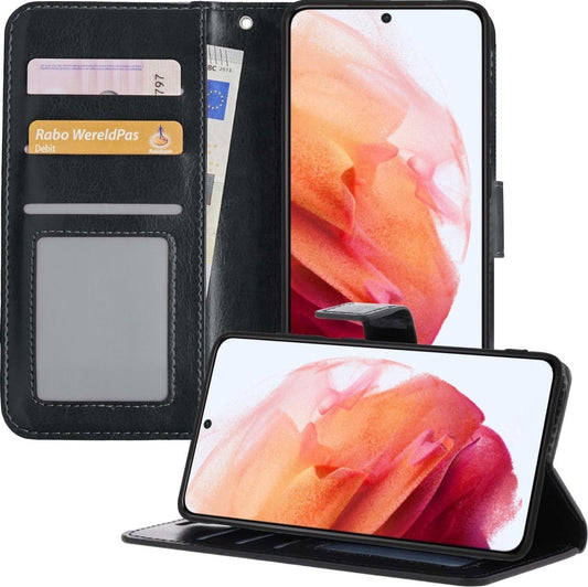 Samsung S21 Plus Hoesje Book Case Kunstleer - Zwart