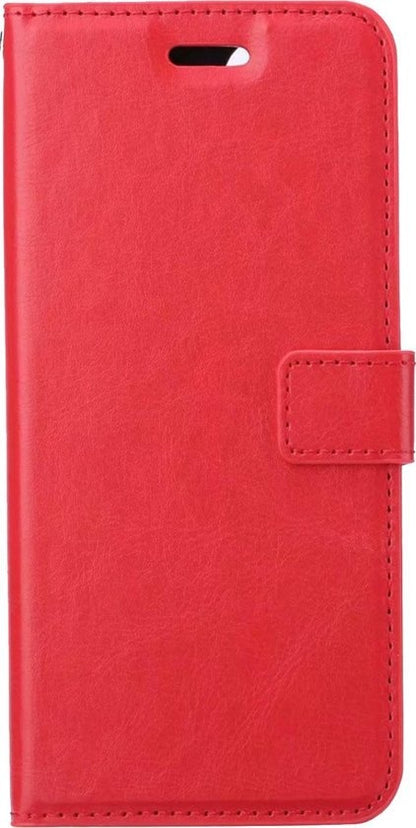 Samsung A22 4G Hoesje Bookcase Cover met Kaarthouder - Rood