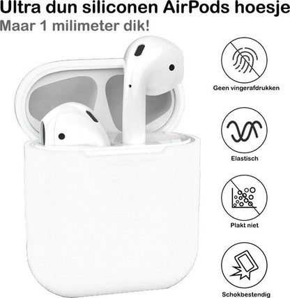 AirPods 1 Hoesje Siliconen Lichtgewicht - Wit