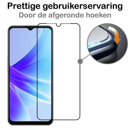 OPPO A57s Screenprotector Gehard Glas - Full Screen