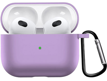 AirPods 3 Hoesje Siliconen met Clip - Lila