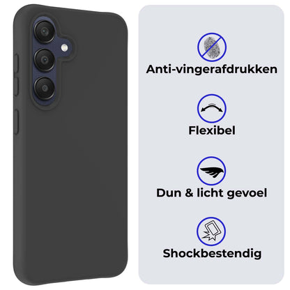 Samsung A25 Hoesje Siliconen - Zwart