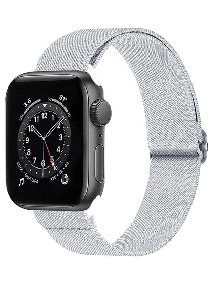 Horloge Bandje Geschikt Voor Apple Watch 1-8 / SE - 38/40/41 mm Bandje Stof - Wit