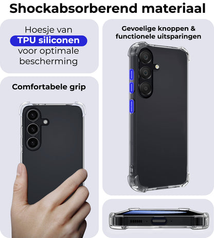 Samsung S23 FE Hoesje Shockproof Backcover Siliconen - Transparant