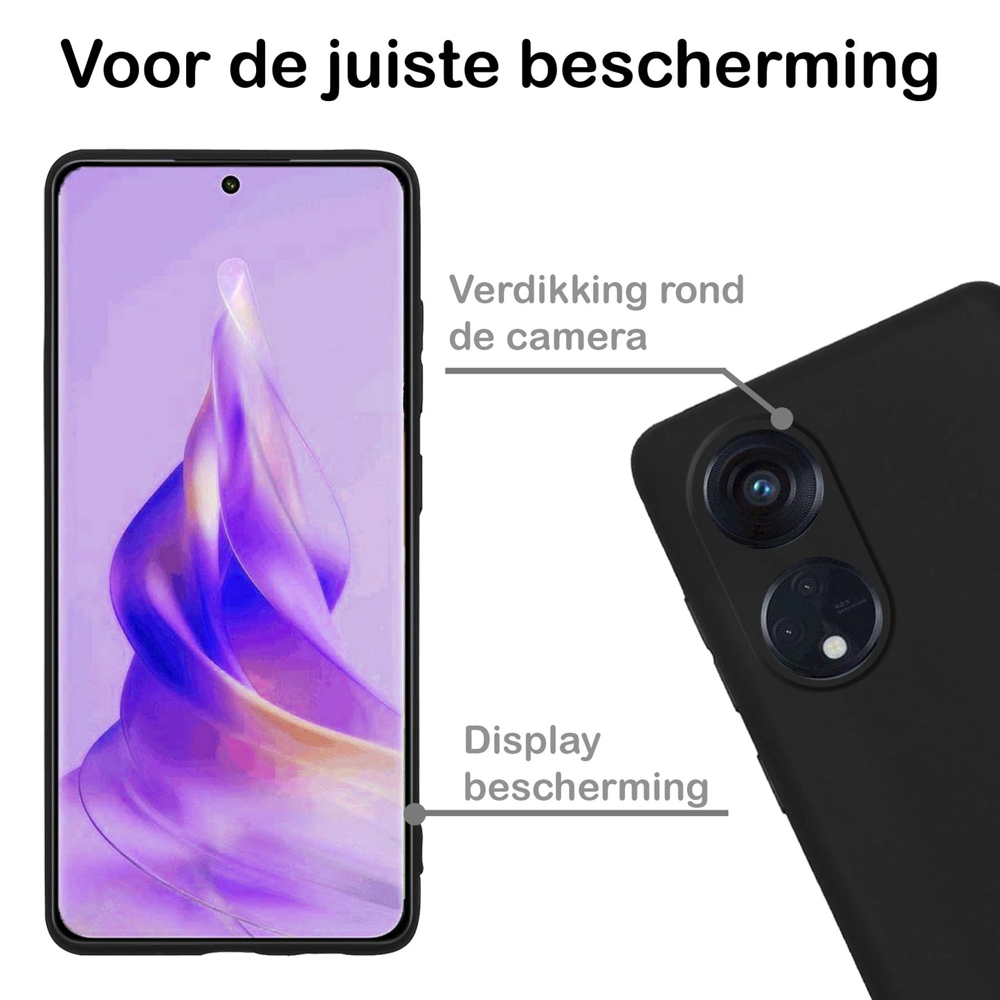 OPPO Reno 8T 4G Hoesje Siliconen - Zwart