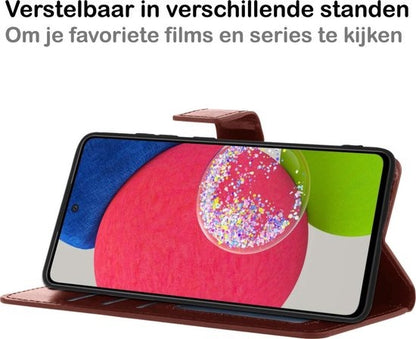 Samsung A52s Hoesje Bookcase Cover met Kaarthouder - Bruin