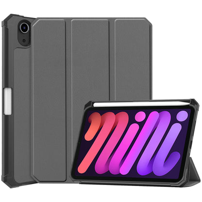 iPad Mini 6 Trifold Bookcase Hoes met Penhouder voor Apple Pen - Grijs