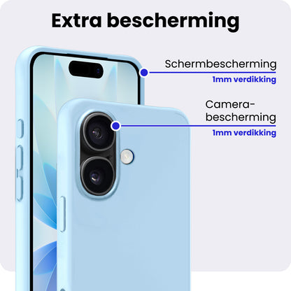 iPhone 17 Hoesje Siliconen Backcover Lichtgewicht - Lichtblauw