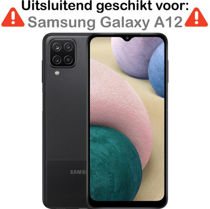Samsung A12 Hoesje Bookcase Cover met Kaarthouder - Rosé goud