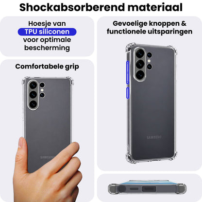 Samsung S26 Ultra Hoesje Shockproof Backcover Siliconen - Transparant