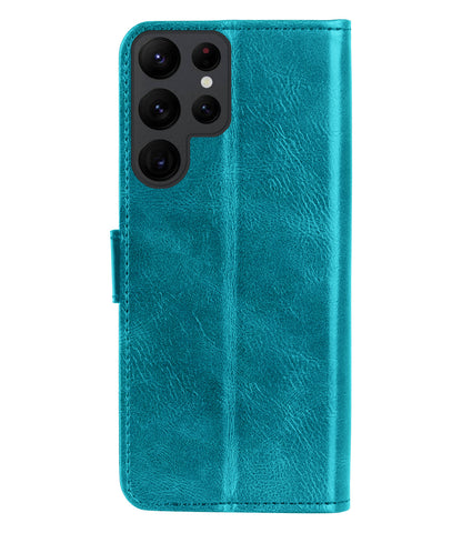 Samsung S23 Ultra Hoesje Book Case Kunstleer - Turquoise