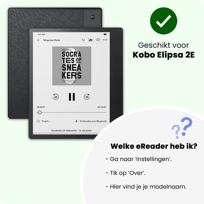 Kobo Elipsa 2E Bookcase Hoes Shockabsorberend - Zwart