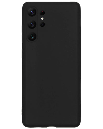 Samsung S23 Ultra Hoesje Siliconen Backcover Lichtgewicht - Zwart