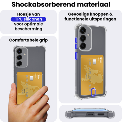 Samsung S25 FE Hoesje Kaarthouder Backcover Shockproof - Transparant