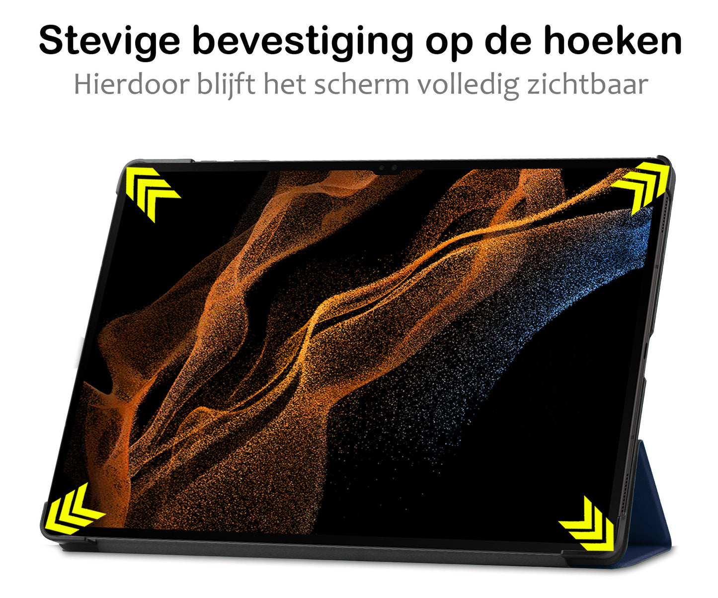 Samsung Galaxy Tab S9 Ultra Tablethoes Smcpen Met Screenprotector - Donkerblauw