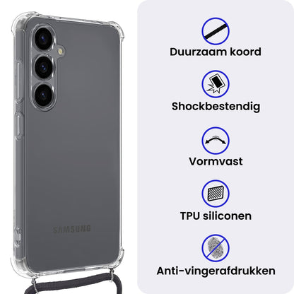 Samsung S26 Hoesje met Koord Backcover Shockproof - Transparant