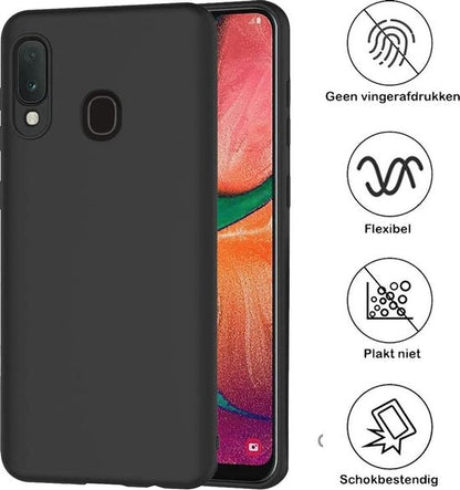 Samsung A20e Hoesje Siliconen Backcover Lichtgewicht - Zwart