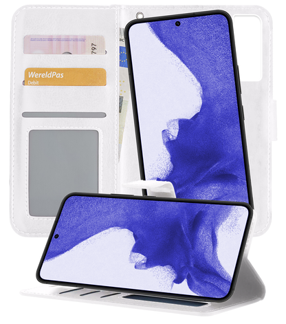 Samsung S22 Plus Hoesje Bookcase Cover Uitneembaar - Wit