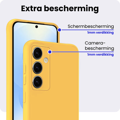 Samsung S25 Hoesje Siliconen Backcover Lichtgewicht - Geel