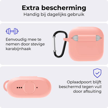 AirPods 4 Hoesje Siliconen Krasbestendig - Lichtroze