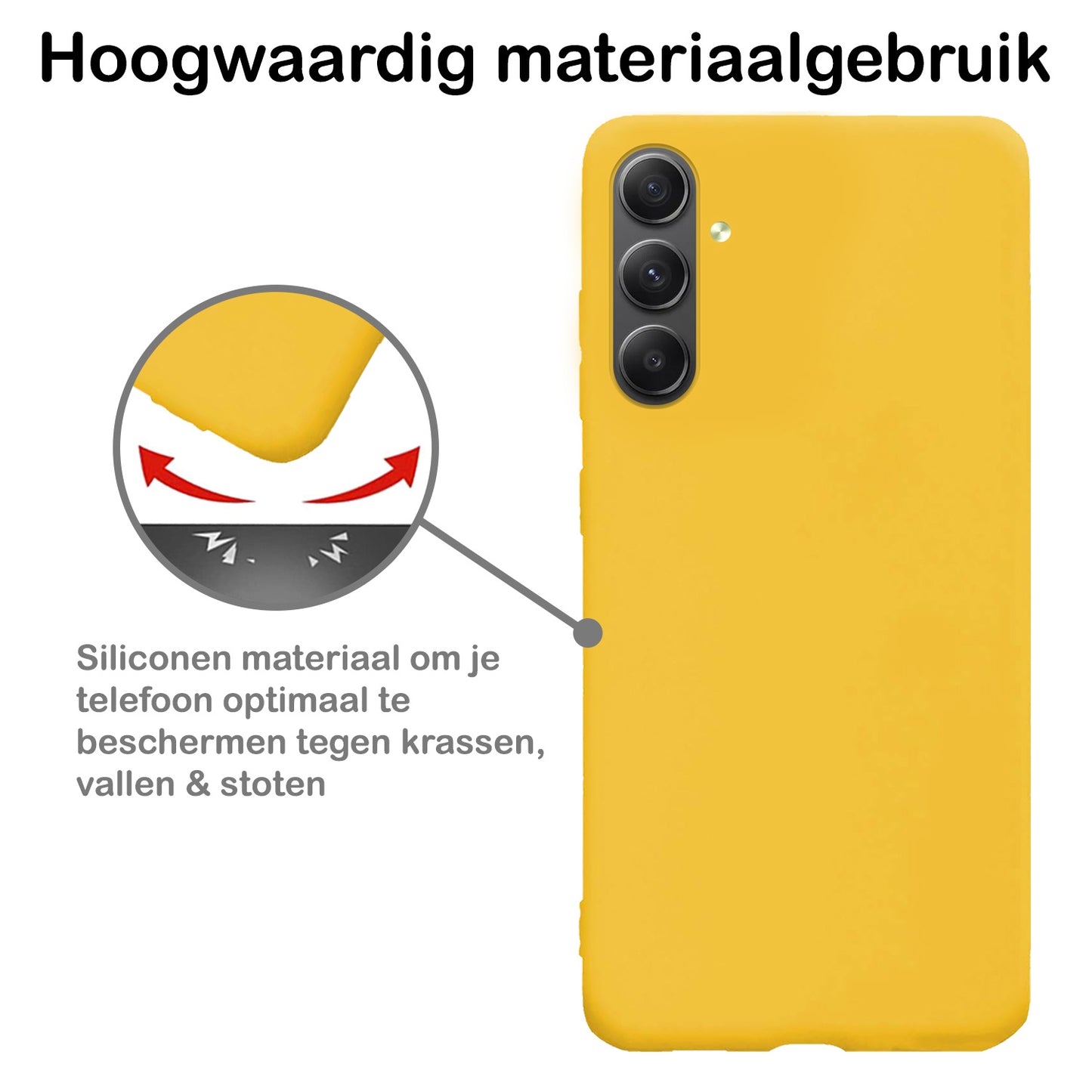 Samsung A34 Hoesje Siliconen - Geel