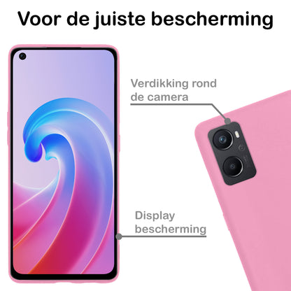 OPPO A76 Hoesje Siliconen Backcover Lichtgewicht - Lichtroze