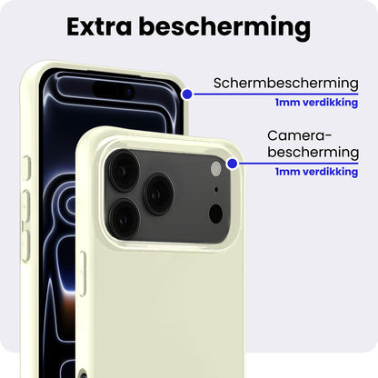 iPhone 17 Pro Hoesje Siliconen Backcover Lichtgewicht - Wit