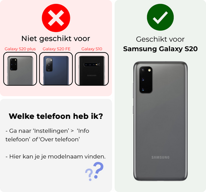 Samsung S20 Hoesje Bookcase Cover Uitneembaar - Donkerroze