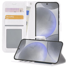 Samsung S24 Hoesje Bookcase Cover met Kaarthouder - Wit