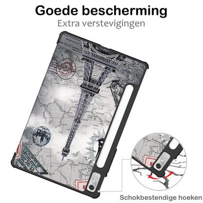 Lenovo Tab P11 Pro Trifold Bookcase Hoes met Penhouder Lenovo Pen - Eiffeltoren