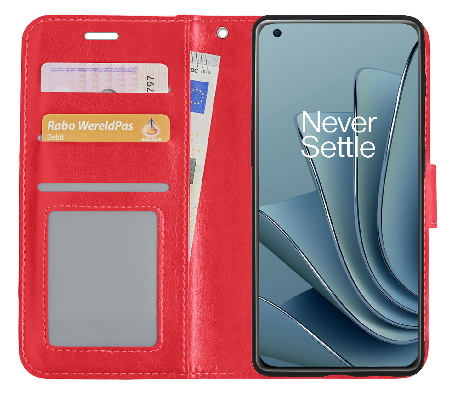 OnePlus 10 Pro Hoesje Book Case Kunstleer - Rood