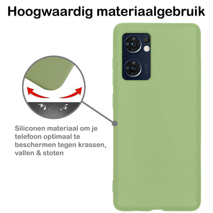OPPO Find X5 Lite Hoesje Siliconen Backcover Lichtgewicht - Groen