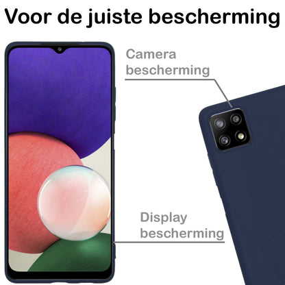 Samsung M22 Hoesje Siliconen Backcover Lichtgewicht - Donkerblauw