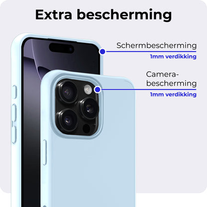 iPhone 16 Pro Max Hoesje Siliconen Backcover Lichtgewicht - Lichtblauw