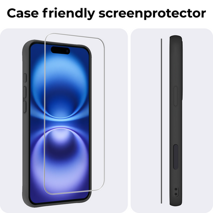 iPhone 16 Screenprotector Volledige Dekking Tempered Glass