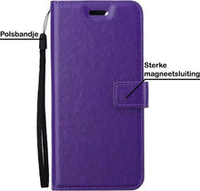 Samsung A22 4G Hoesje Bookcase Cover met Kaarthouder - Paars