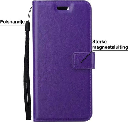 Samsung A22 4G Hoesje Bookcase Cover met Kaarthouder - Paars